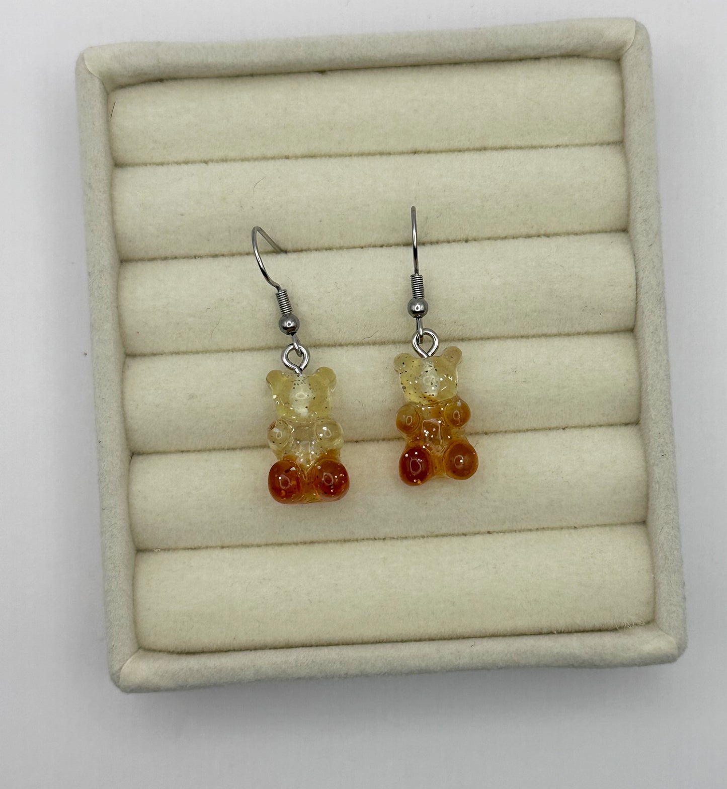 Yellow & Brown Gradient Gummy Bear Drop Earrings