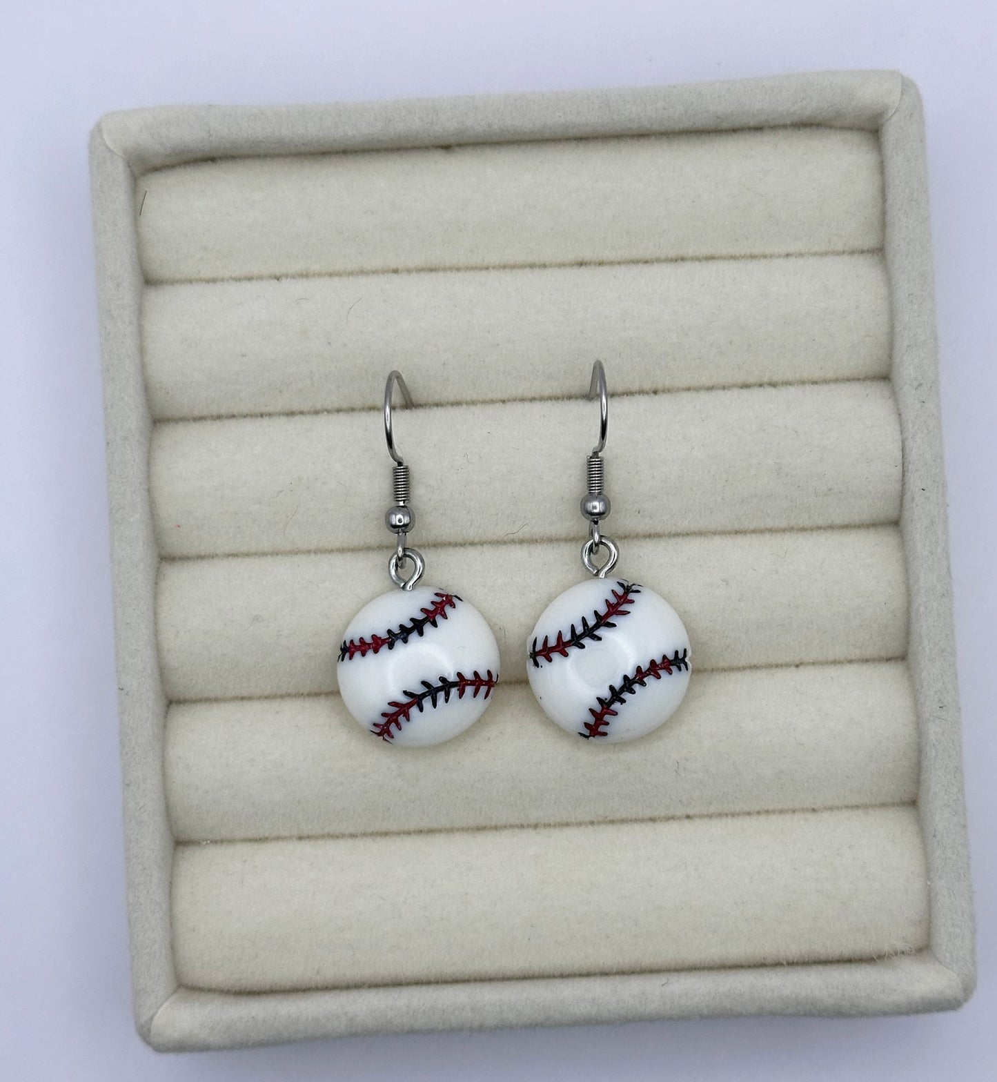 Classic Baseball Resin Drop Earrings
