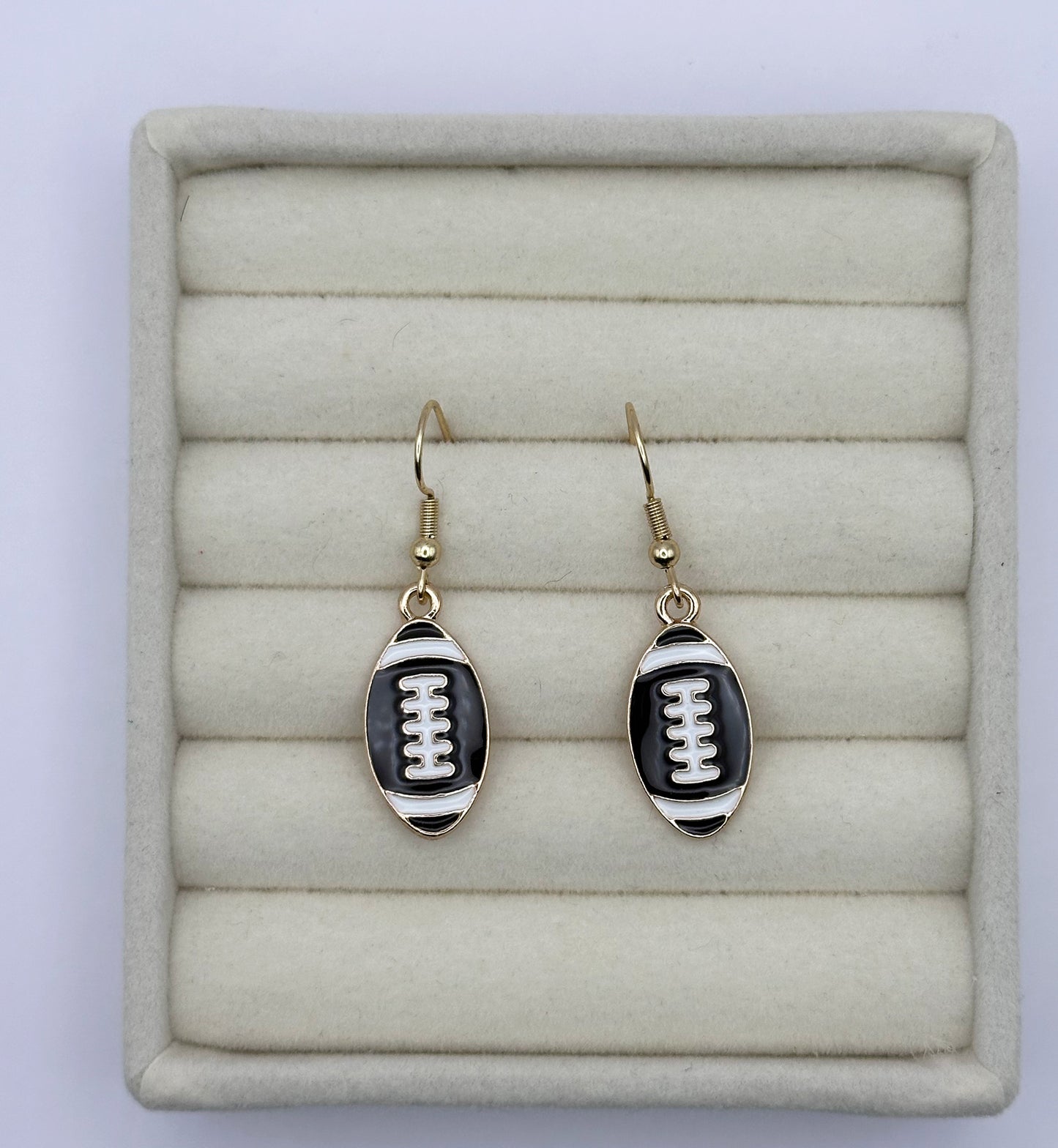 Enamel Football Drop Earrings