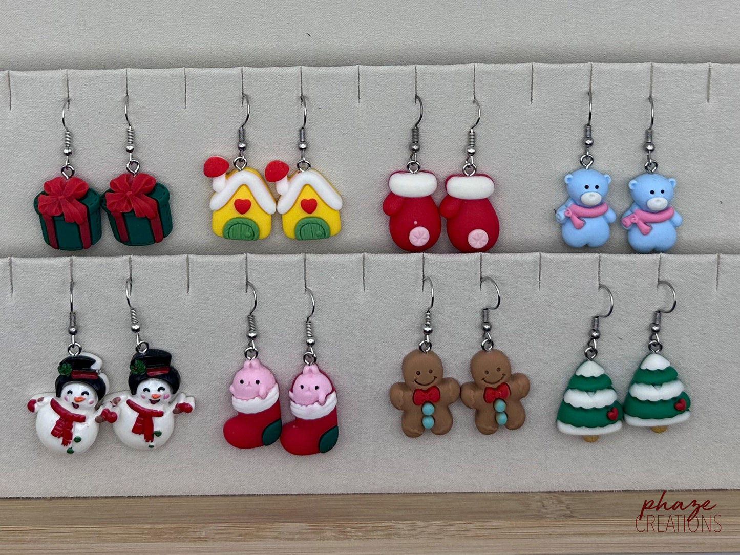 Resin Holiday Drop Earrings