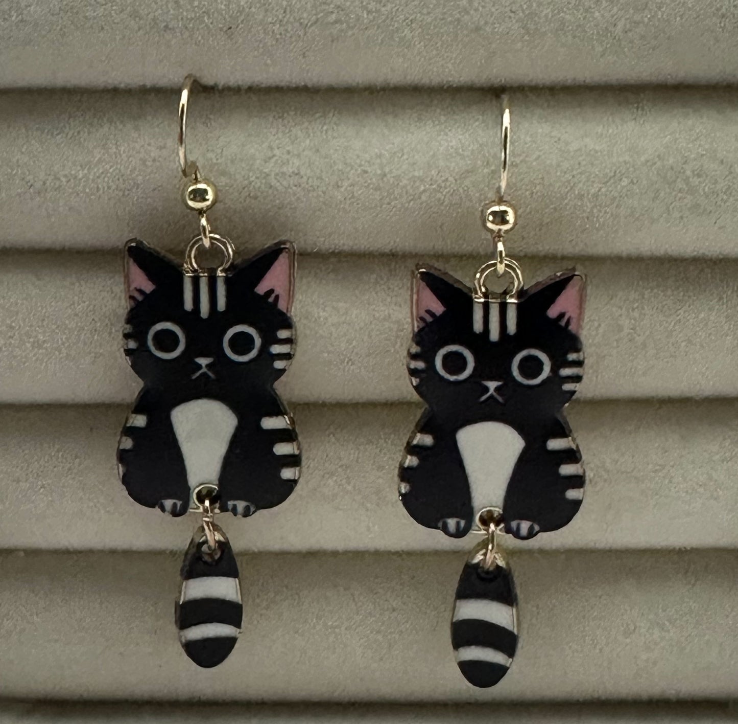 Black Kitty Dangle Earrings