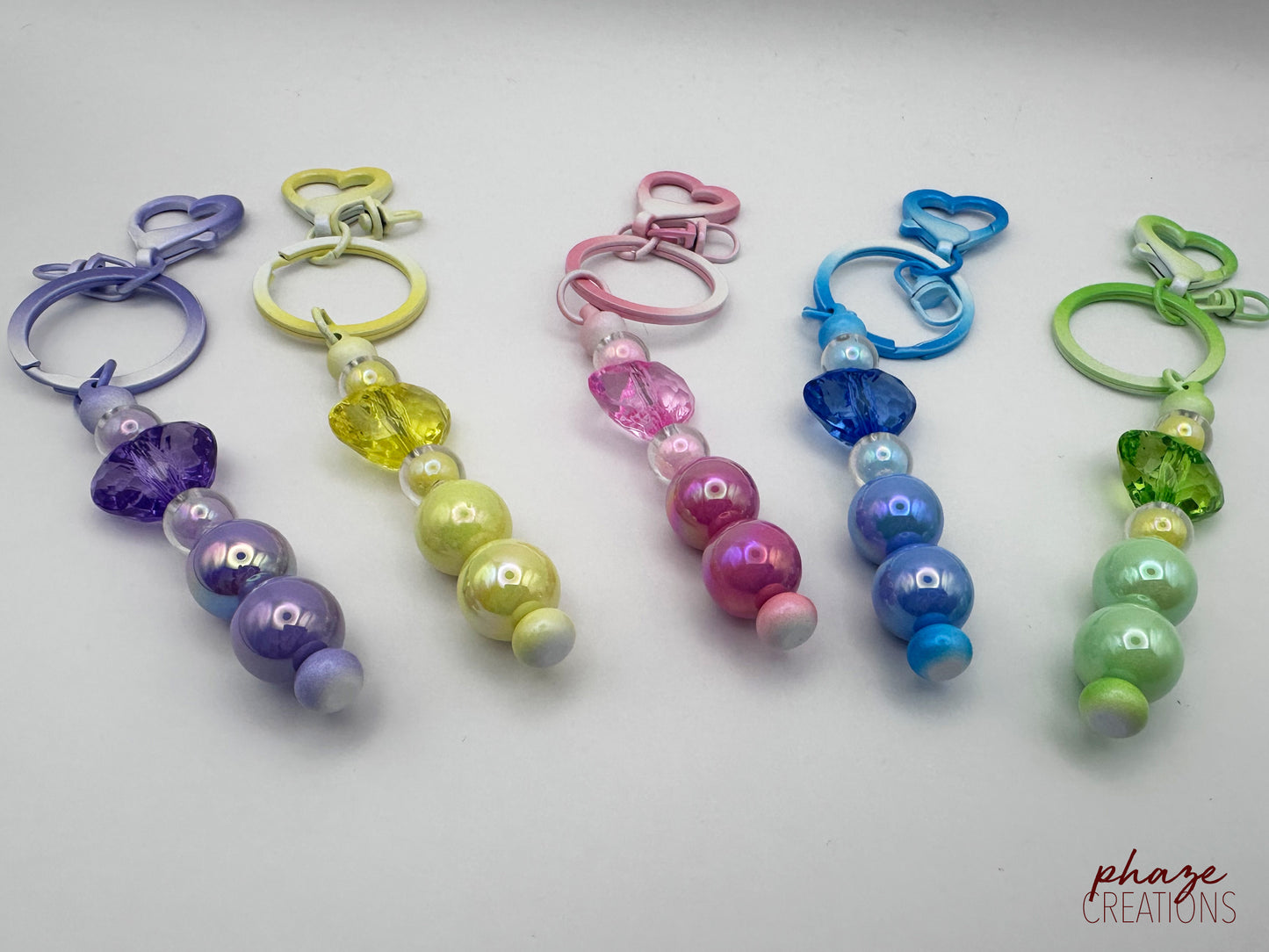 Pastel Swirl Heart Keychain & Backpack Bling