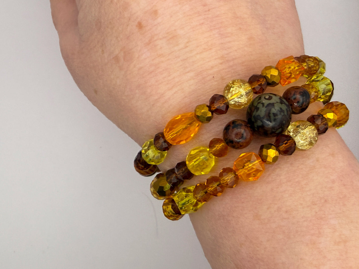 Sunflower Days 3-Layer Memory Coil Bracelet