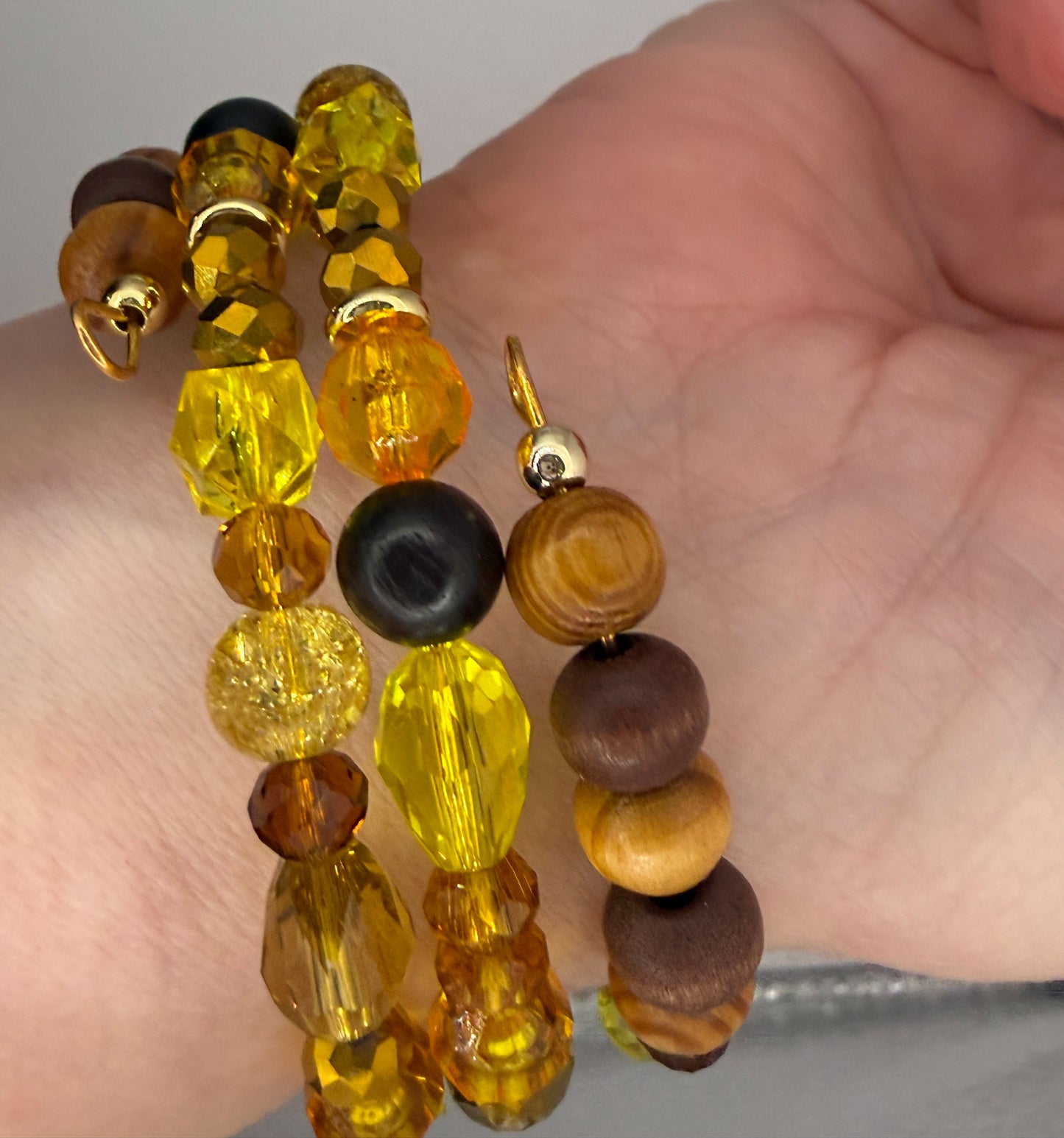 Sunflower Days 3-Layer Memory Coil Bracelet