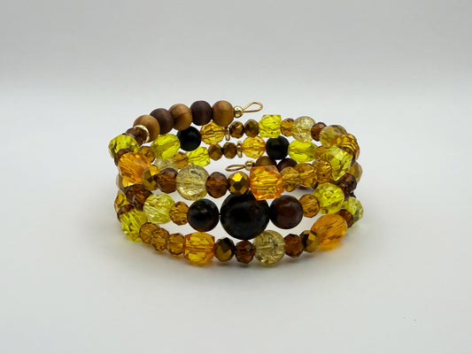 Sunflower Days 3-Layer Memory Coil Bracelet