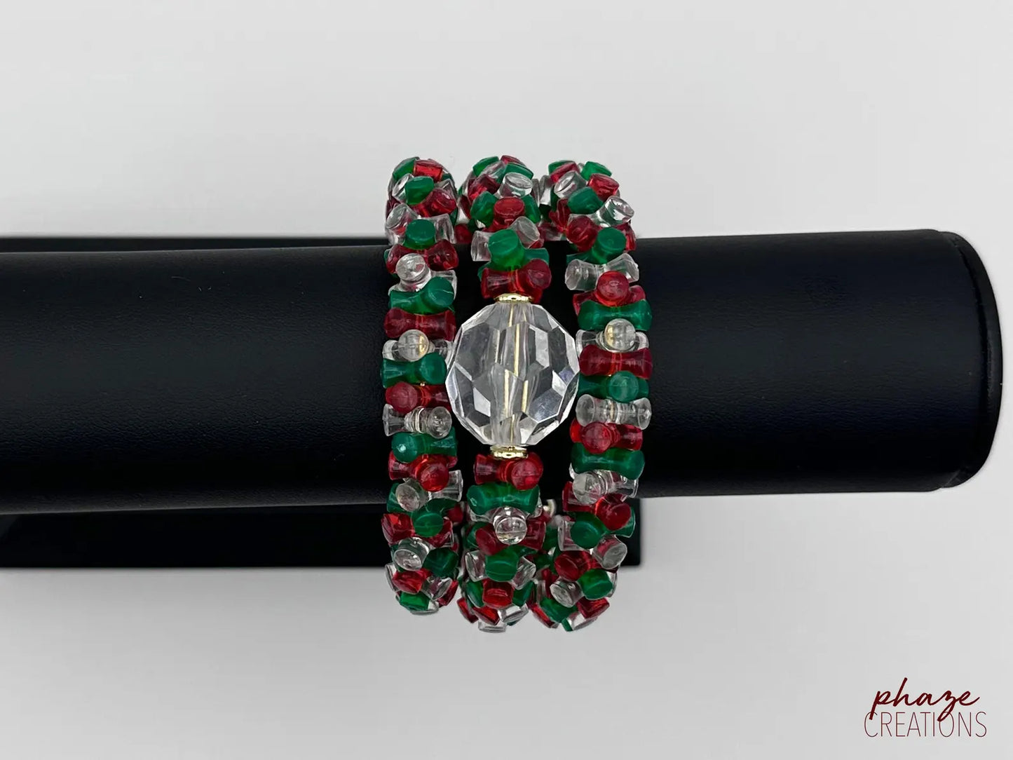 Vintage Style Christmas 3-Layer Memory Wire Coil-On Bracelet