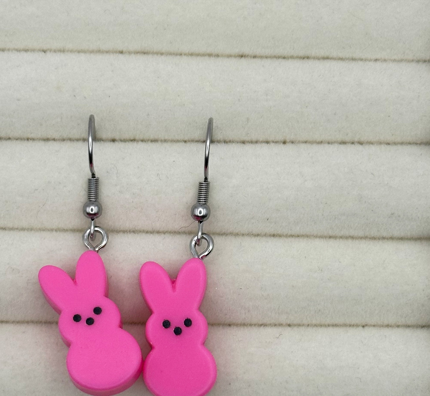 Pink Easter Bunny Earrings