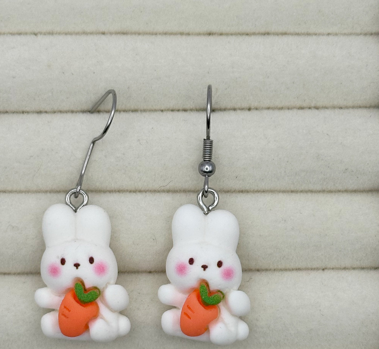 Easter Bunny with Carrot Earrings