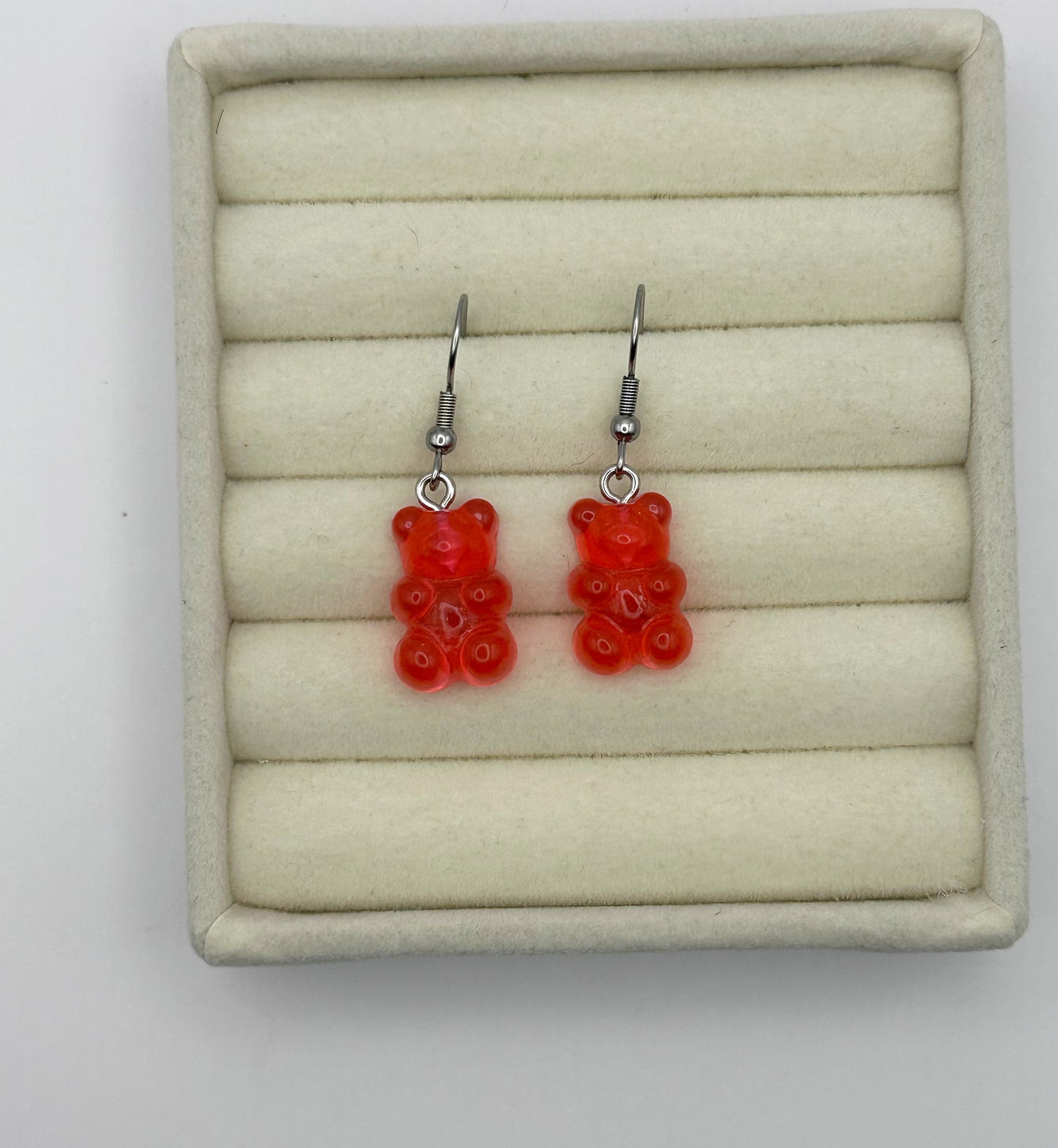 Red Gummy Bear Drop Earrings