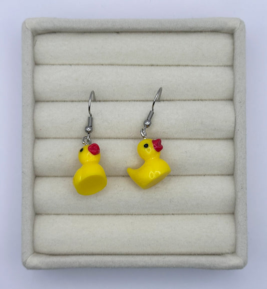 Yellow Ducky Resin Drop Earrings