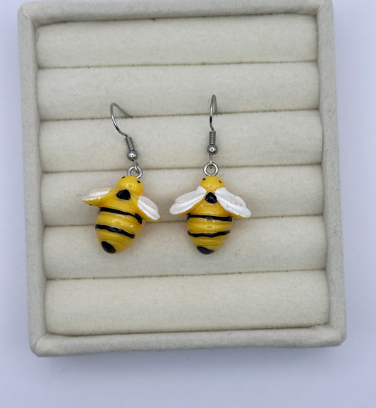 Classic Bee Resin Drop Earrings