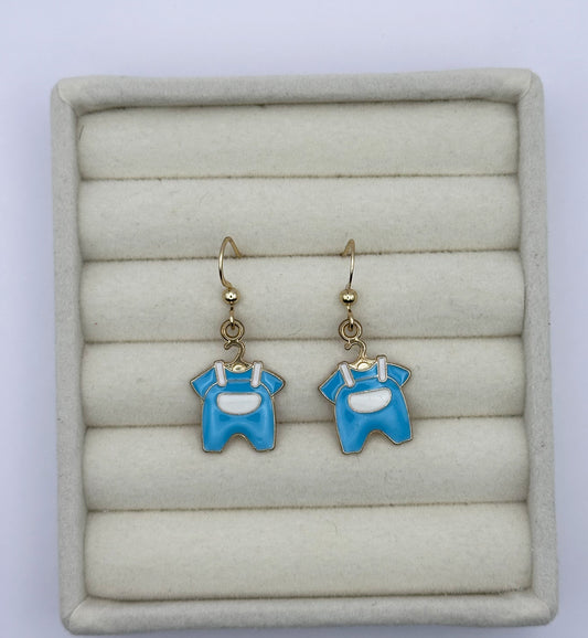 Blue Onesie Drop Earrings