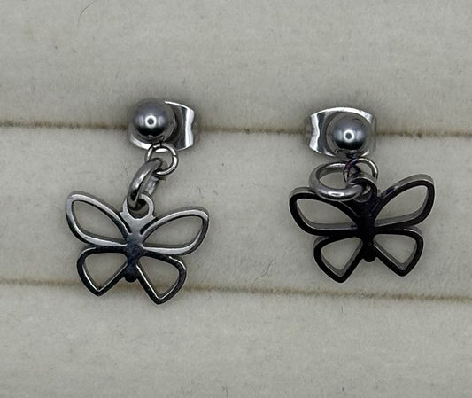 Mini Butterfly Drop Earrings - Style A