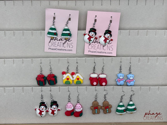 Resin Holiday Drop Earrings