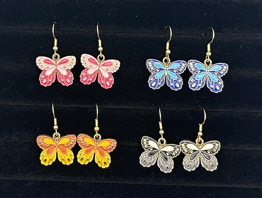 Enamel Butterfly Earrings