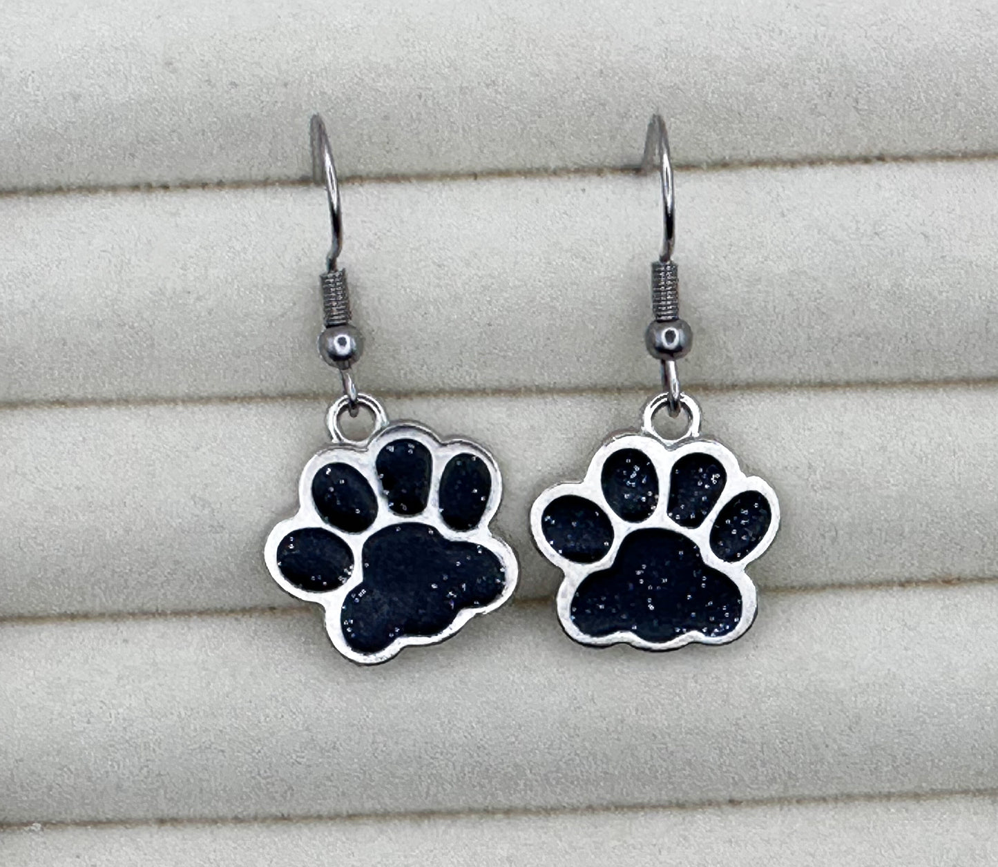 Black Paw Print Earrings