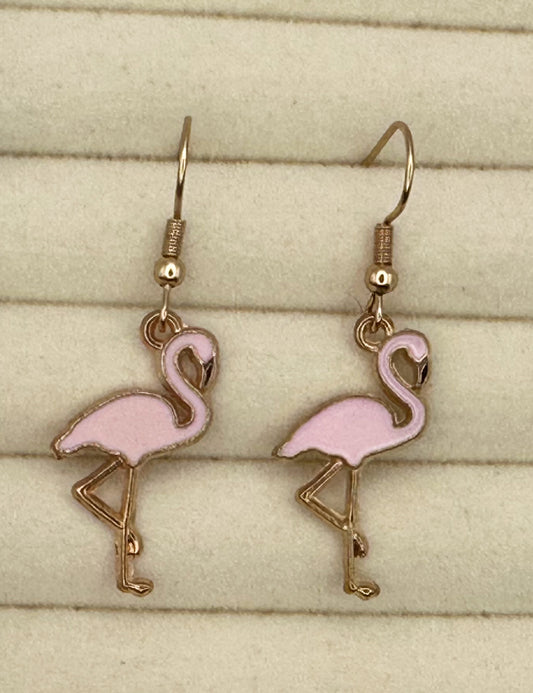 Flamingo Enamel Earrings