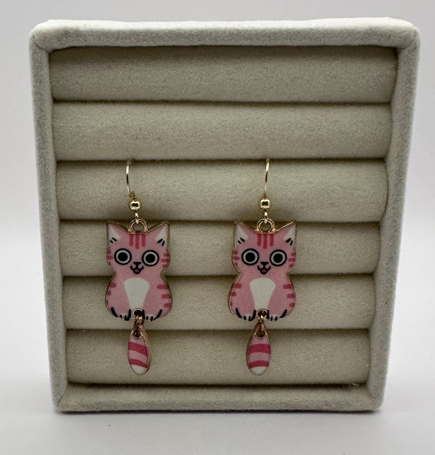Pink Kitty Dangle Earrings