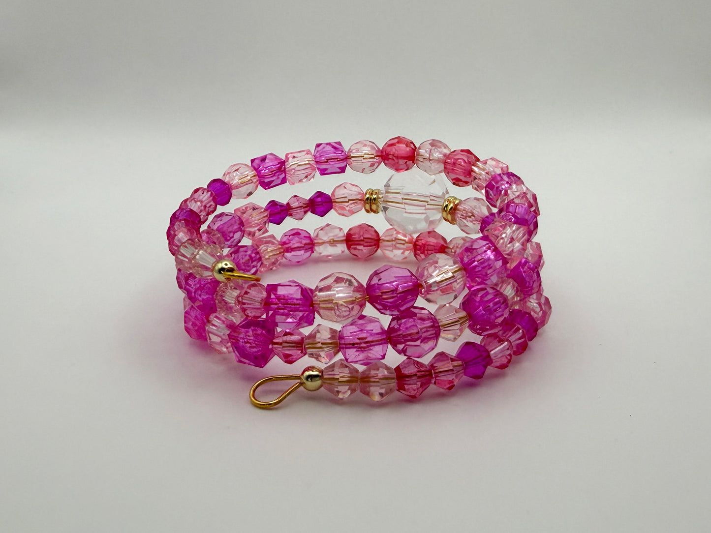 Perfectly Pink 3-Layer Memory Coil Bracelet