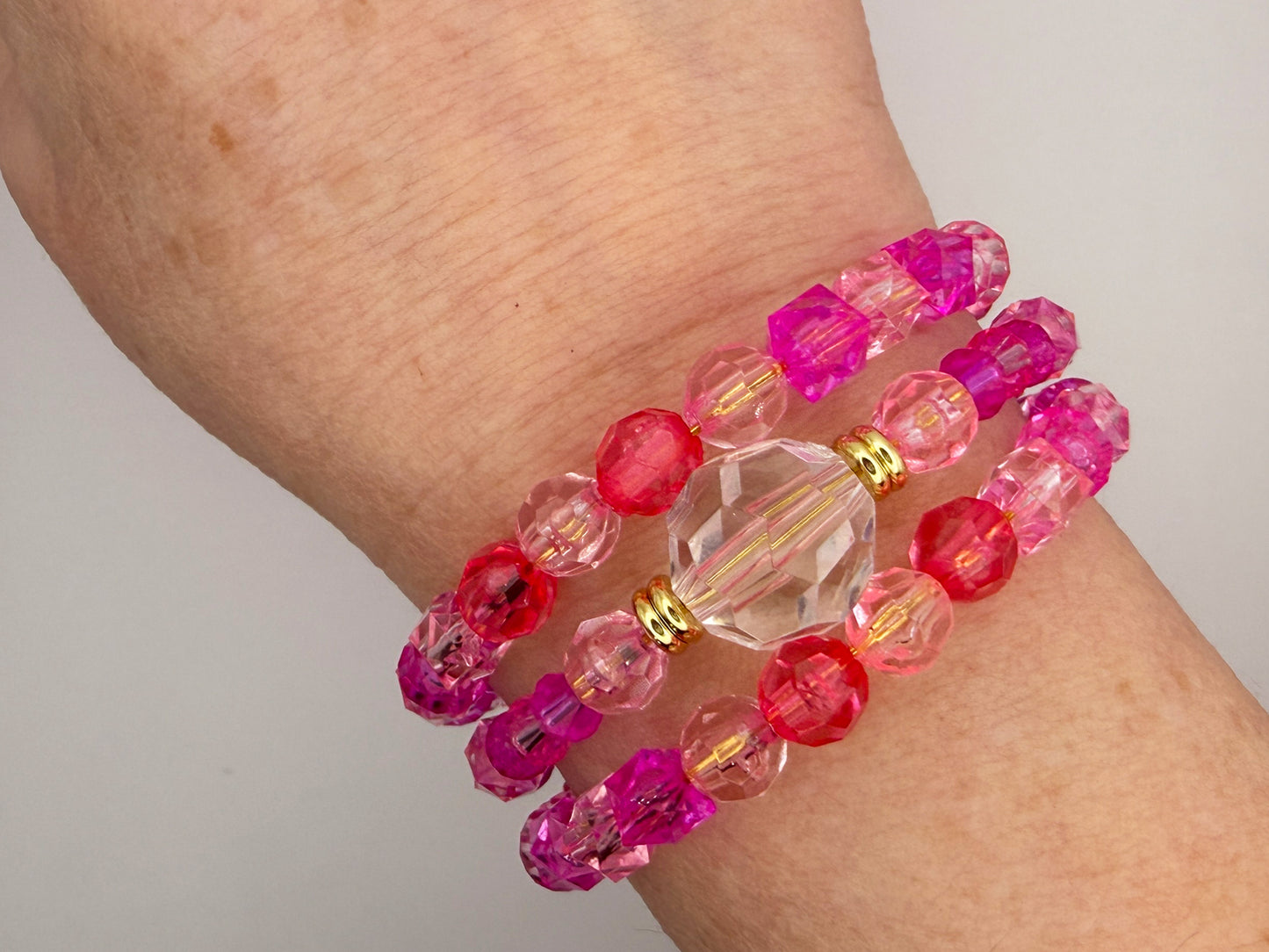 Perfectly Pink 3-Layer Memory Coil Bracelet