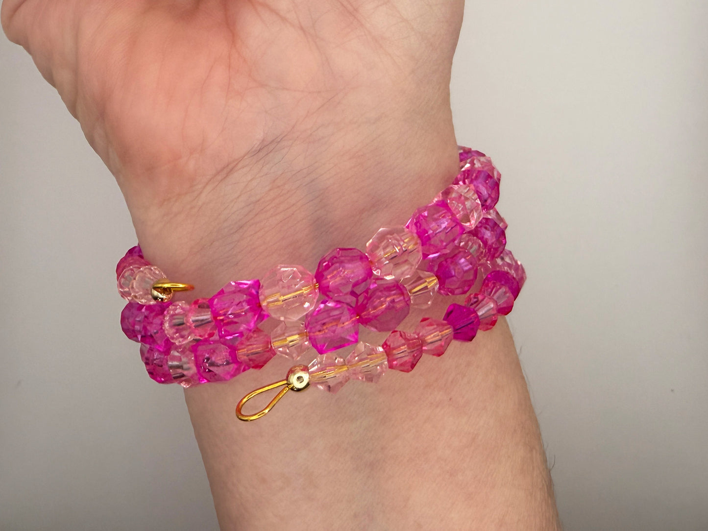 Perfectly Pink 3-Layer Memory Coil Bracelet