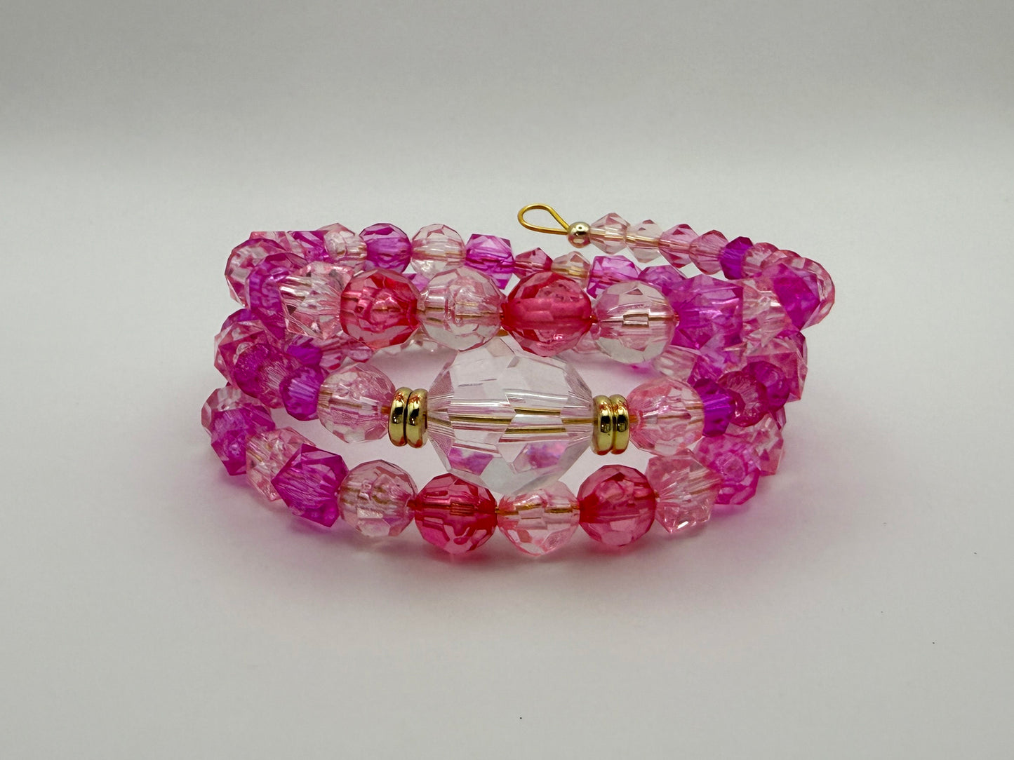 Perfectly Pink 3-Layer Memory Coil Bracelet