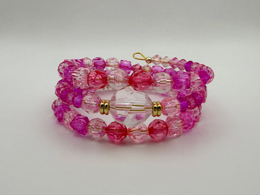 Perfectly Pink 3-Layer Memory Coil Bracelet