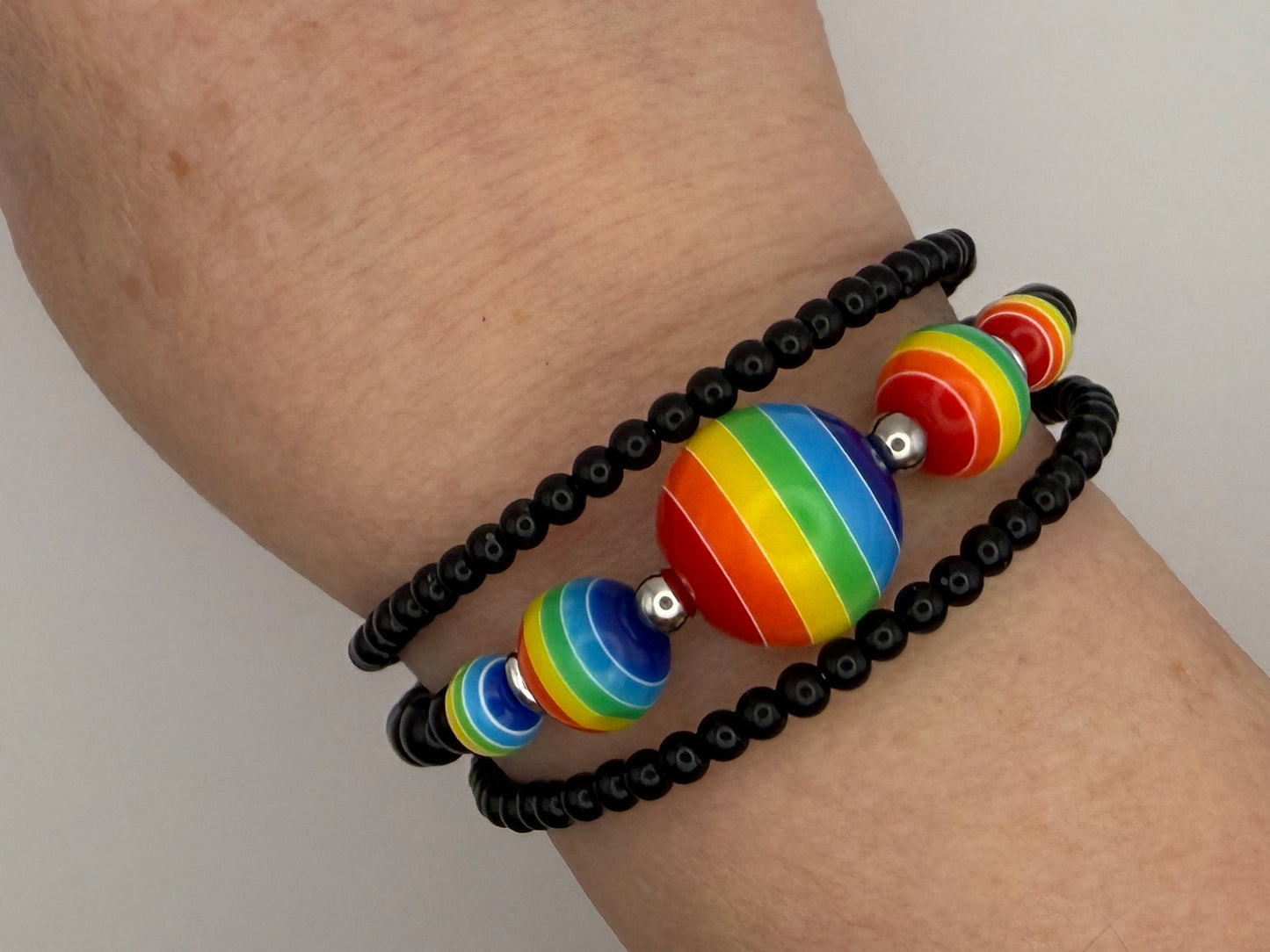 Rainbow Pop 3-Layer Memory Coil Bracelet