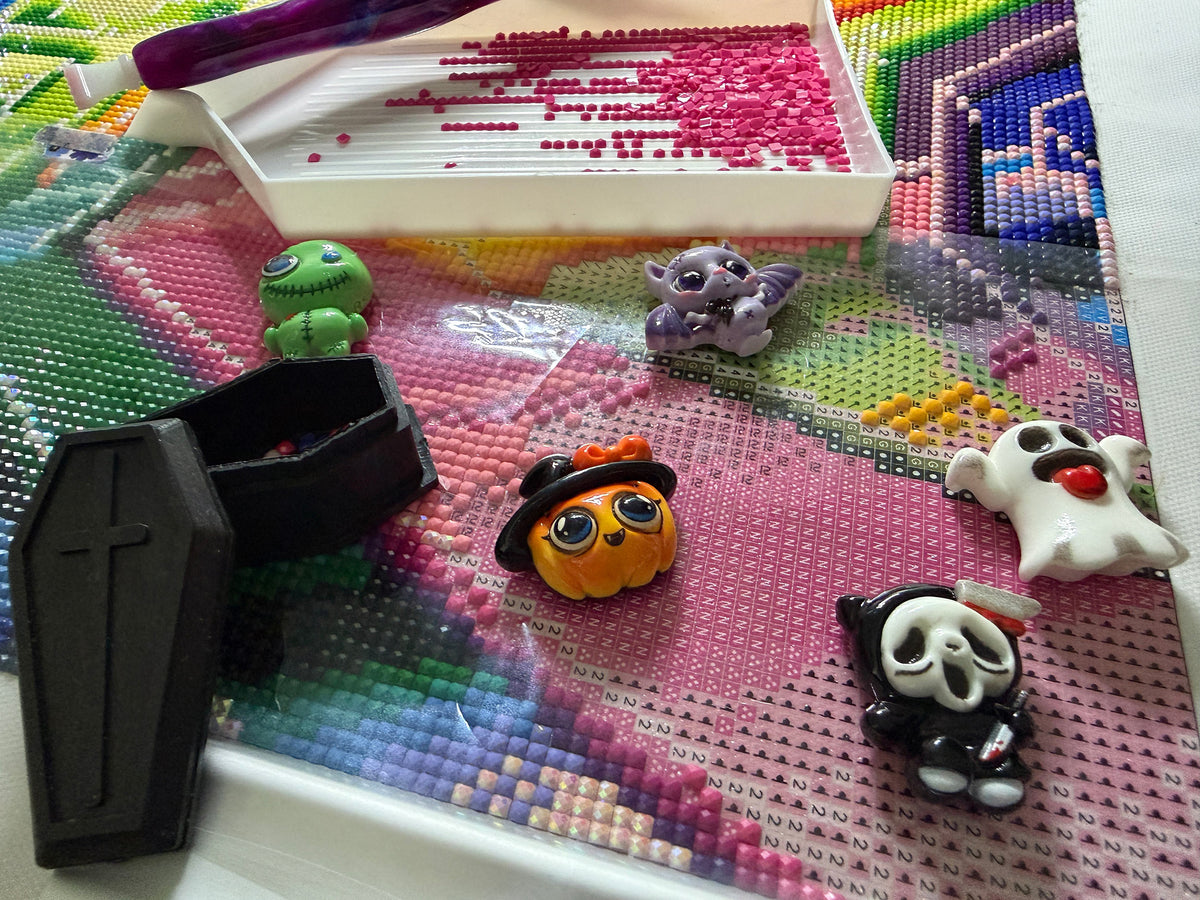 Drill or Treat 6-Piece Halloween Diamond Painting Minder Set