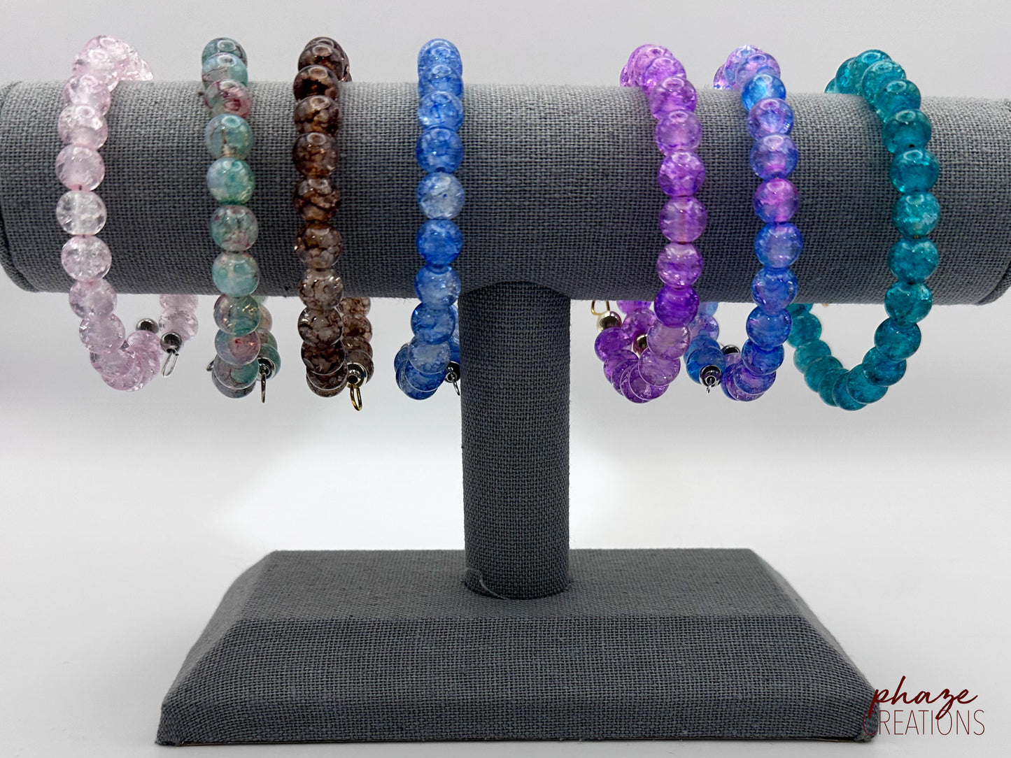 Shimmering Glass Memory Wire Bracelet