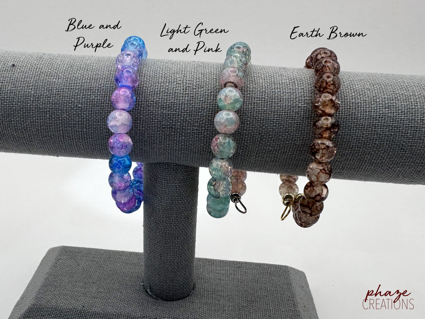 Shimmering Glass Memory Wire Bracelet