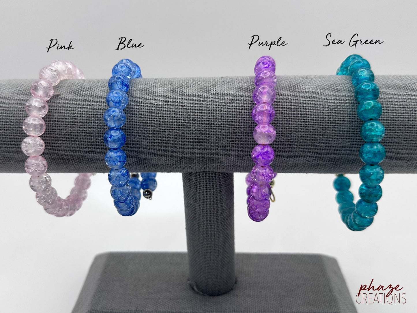 Shimmering Glass Memory Wire Bracelet