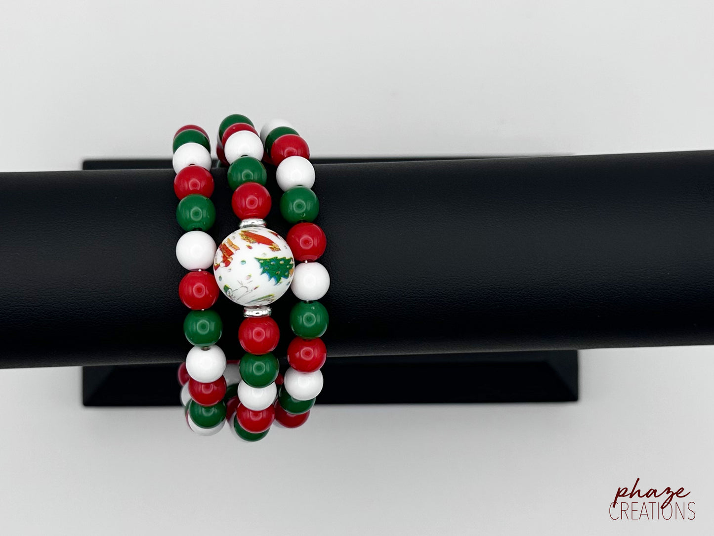 Christmas 3-Layer Memory Wire Coil-On Bracelet