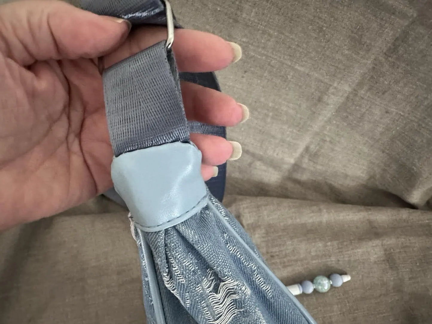 Upcycled Basic Denim Purse with Custom Pen and Keychain, Handmade Accessories