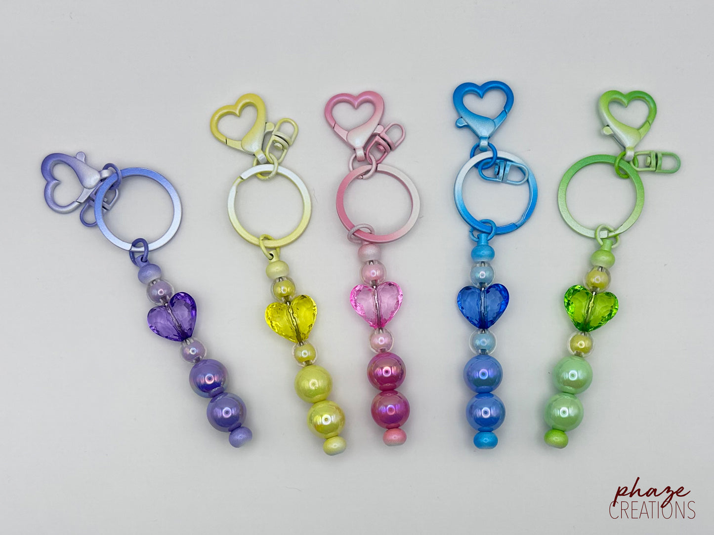 Pastel Swirl Heart Keychain & Backpack Bling
