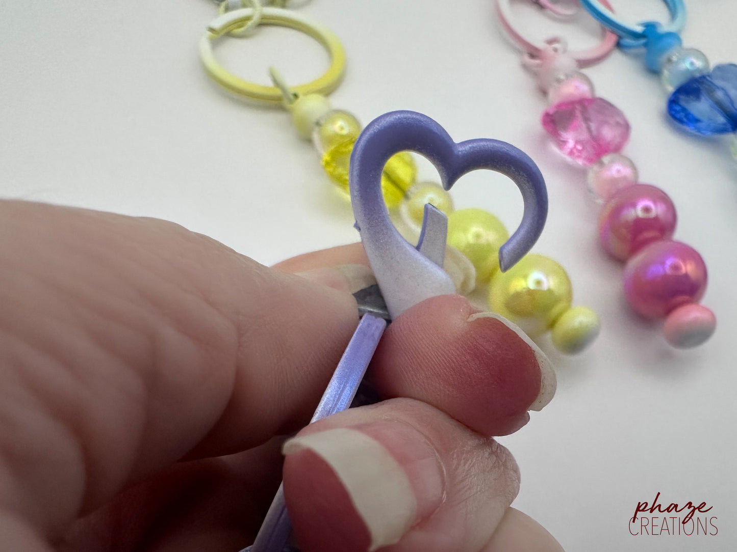 Pastel Swirl Heart Keychain & Backpack Bling