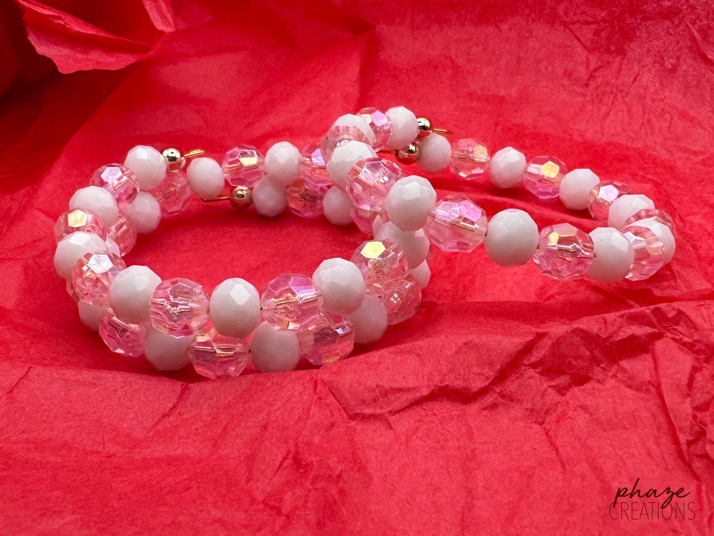 Pink Champagne Memory Wire Coil-On Bracelet