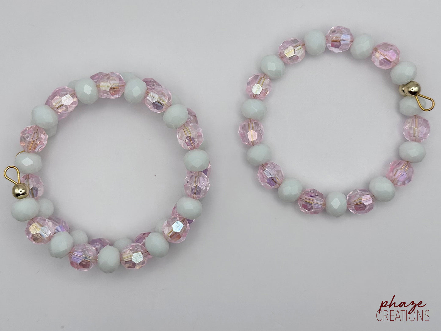 Pink Champagne Memory Wire Coil-On Bracelet