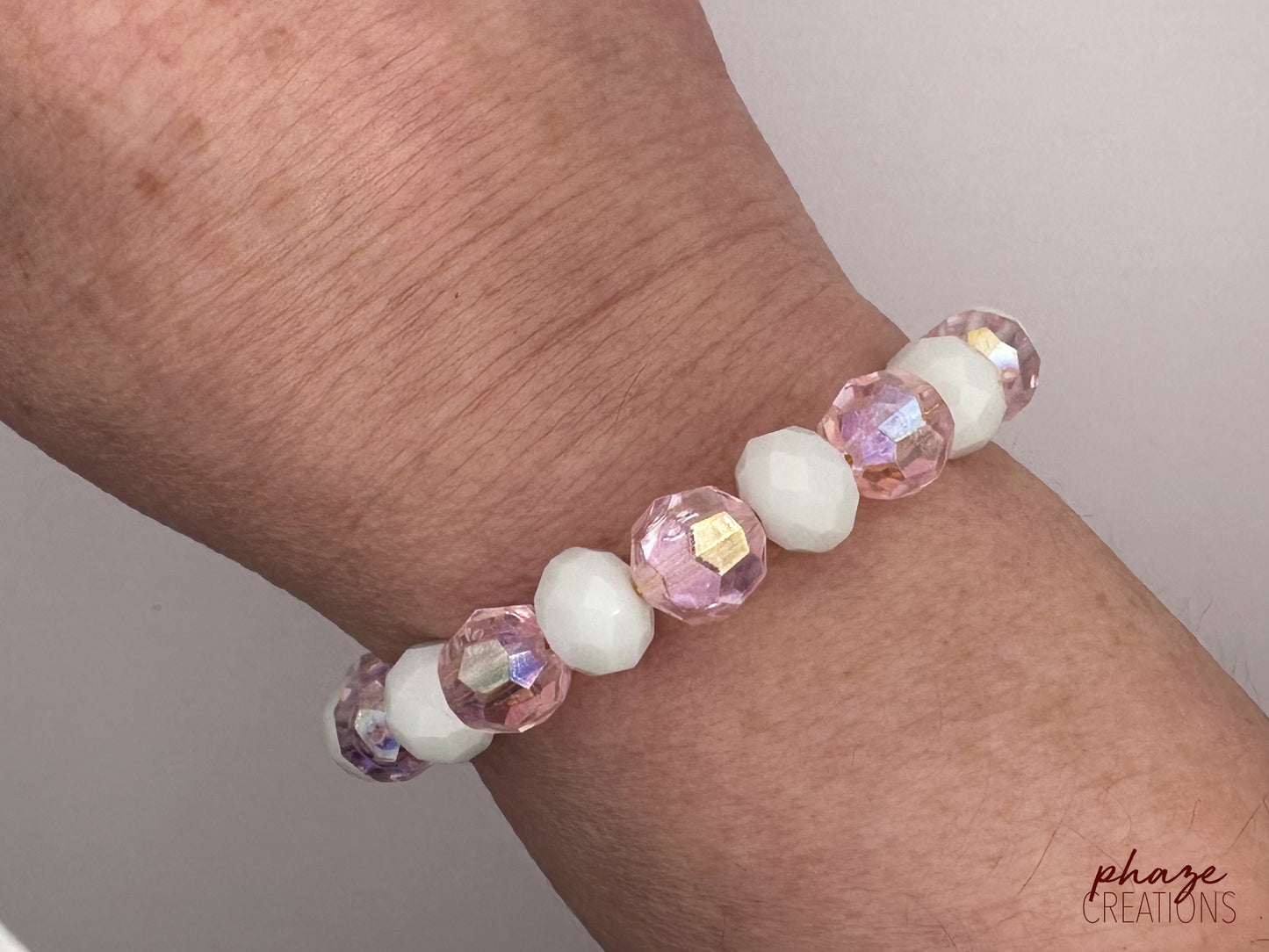 Pink Champagne Memory Wire Coil-On Bracelet