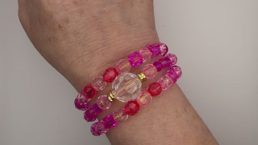 Perfectly Pink 3-Layer Memory Coil Bracelet