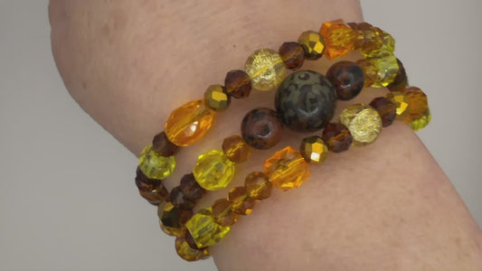 Sunflower Days 3-Layer Memory Coil Bracelet